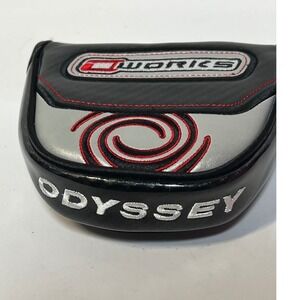 Odyssey O-Works Mallet Putter Headcover Black Carbon Fiber Magnetic Closure